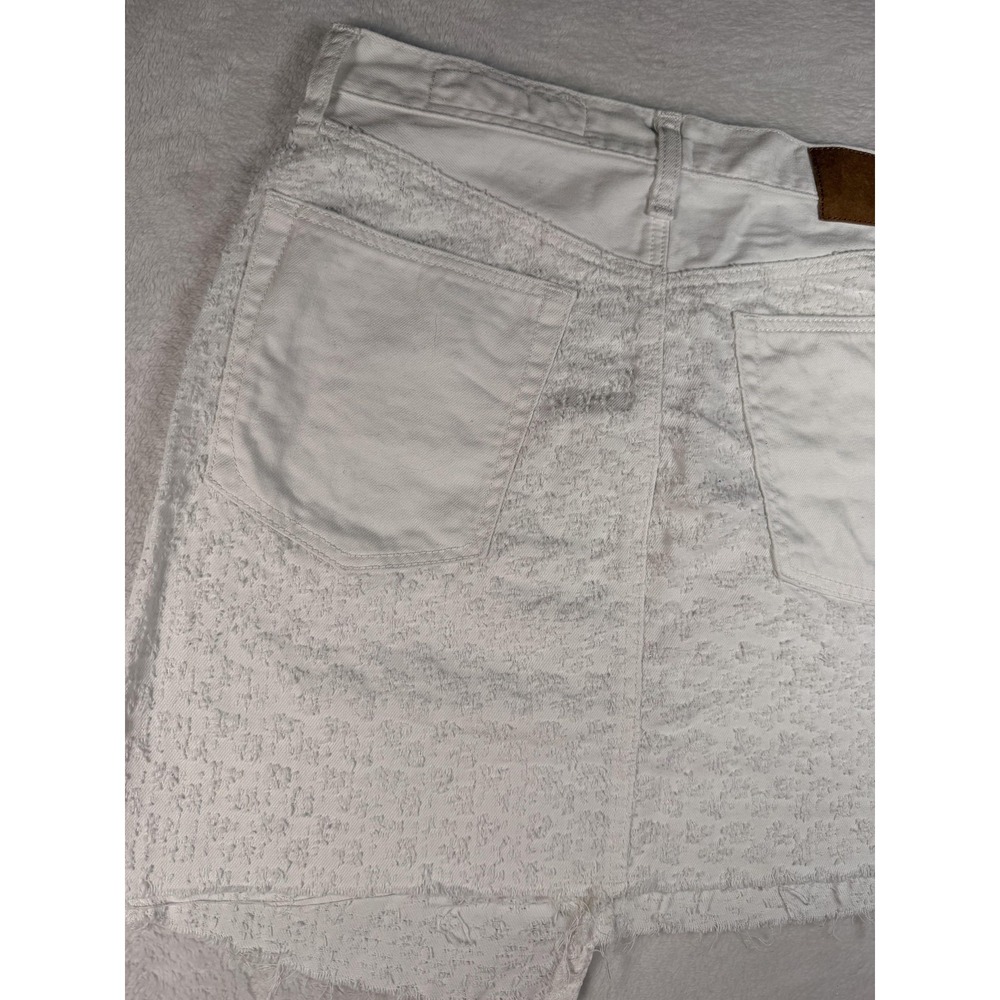 Rag & Bone Skirt Womens 28 White Tweed Denim Wrap Mini Fringe Hem Layered - Picture 7 of 10